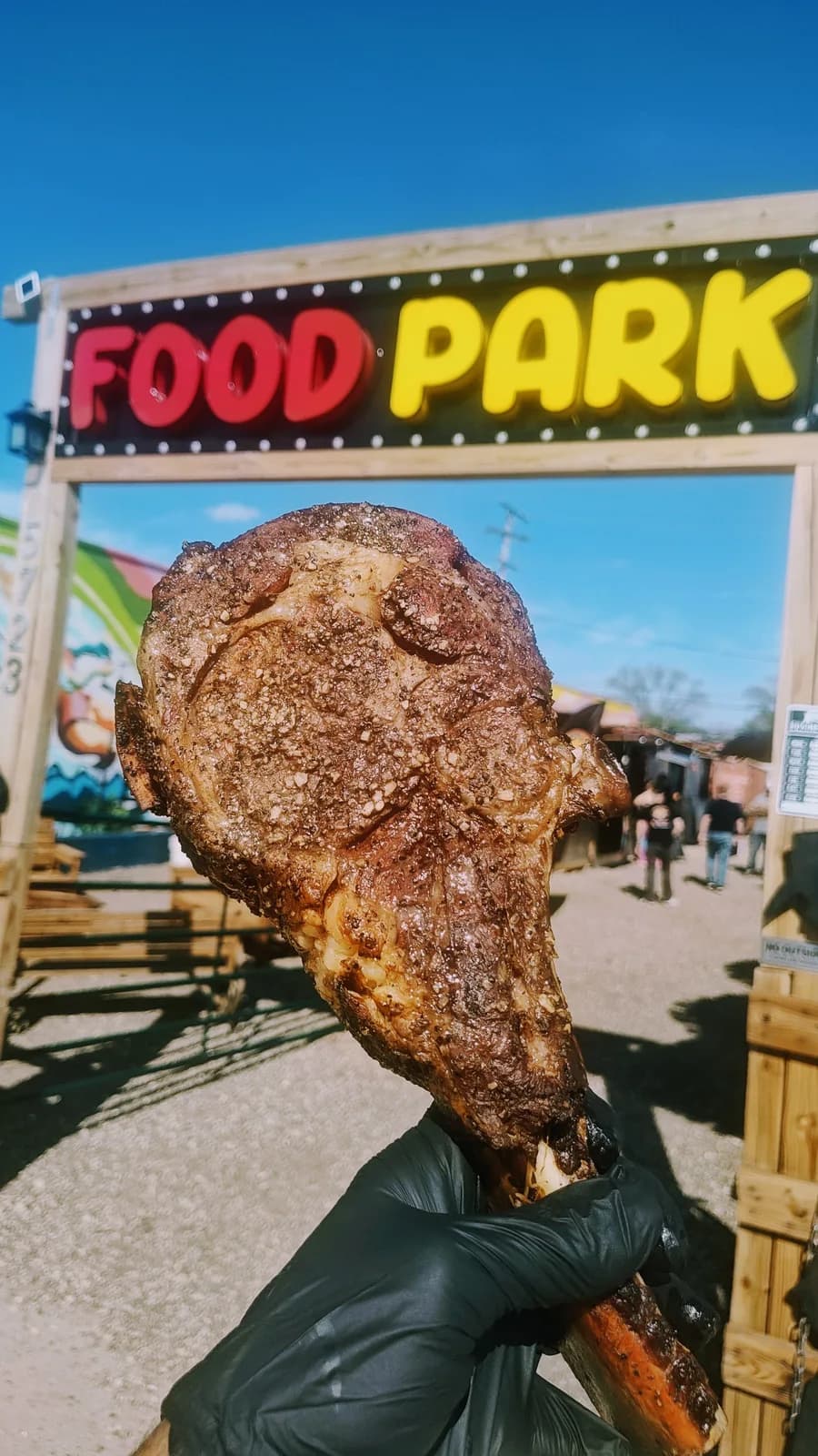 Tomahawk rib at the food park